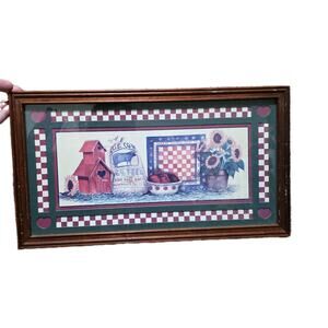 Vintage Home Interiors Farm House Framed Print Apple Grandmacore 90s Decor